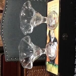 2 Sundae/ Ice Cream Dishes Vintage Made In Italy Large Size